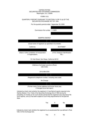 Thumbnail Sempra 10-Q Quarterly Report FY 