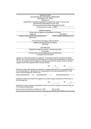 Thumbnail Sempra 10-Q Quarterly Report FY 
