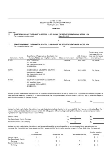 Thumbnail Sempra 10-Q Quarterly Report FY 