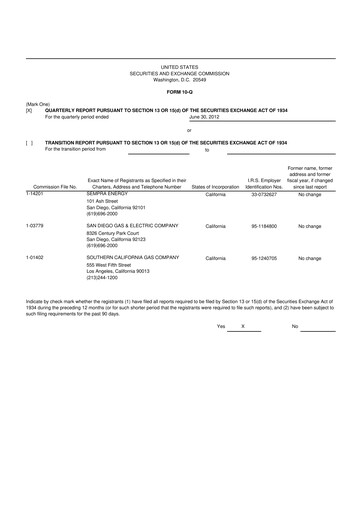 Thumbnail Sempra 10-Q Quarterly Report FY 