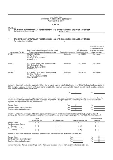 Thumbnail Sempra 10-Q Quarterly Report FY 