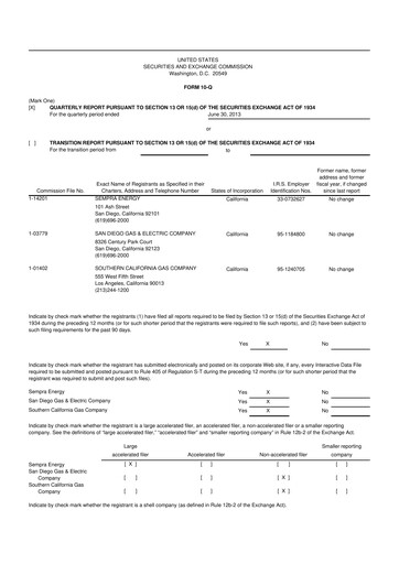 Thumbnail Sempra 10-Q Quarterly Report FY 