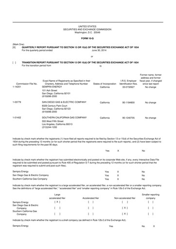 Thumbnail Sempra 10-Q Quarterly Report FY 
