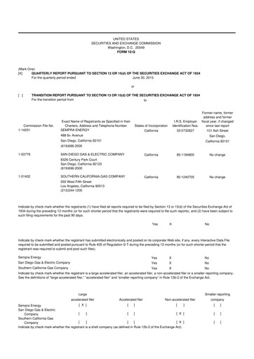 Thumbnail Sempra 10-Q Quarterly Report FY 