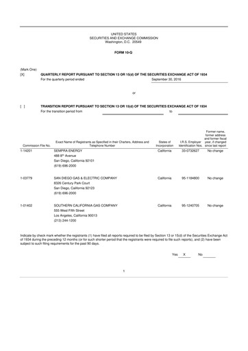 Thumbnail Sempra 10-Q Quarterly Report FY 