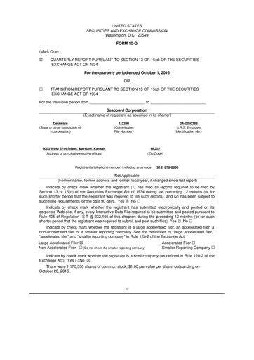 Thumbnail Seaboard Corporation 10-Q Quarterly Report FY2016 