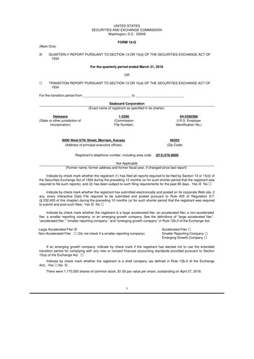 Thumbnail Seaboard Corporation 10-Q Quarterly Report FY2018 