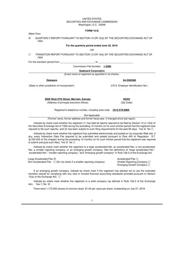 Thumbnail Seaboard Corporation 10-Q Quarterly Report FY2018 