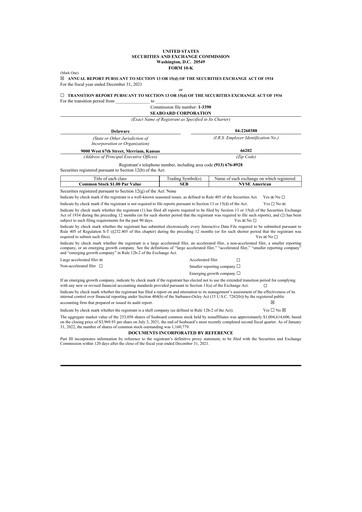Miniature Seaboard Corporation 10-K Rapport annuel 2021