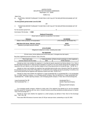 Thumbnail Seaboard Corporation 10-Q Quarterly Report FY2025 