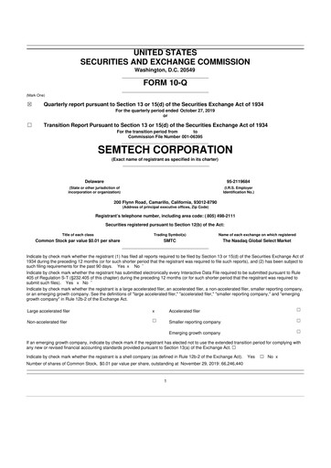 Vorschaubild Semtech 10-Q Quartalsbericht 2020 
