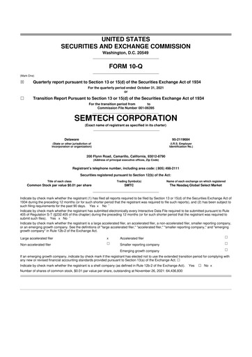 Vorschaubild Semtech 10-Q Quartalsbericht 2022 