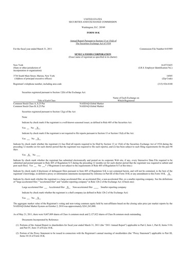 Thumbnail Seneca Foods
 10-K Annual Report 