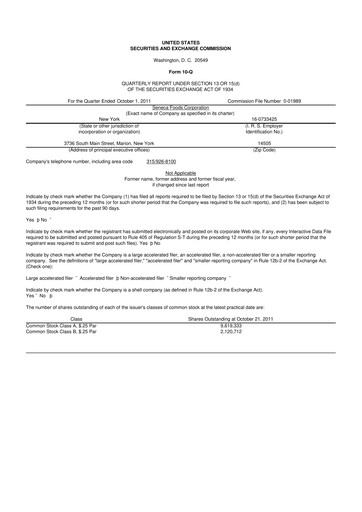 Thumbnail Seneca Foods
 10-Q Quarterly Report FY2012 