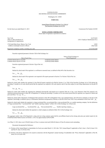 Thumbnail Seneca Foods
 10-K Annual Report 2013