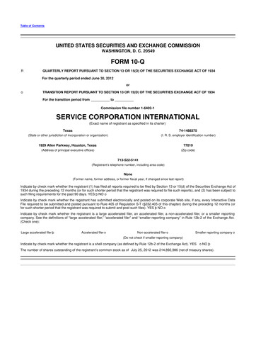 Miniature Service Corporation International
 10-Q Rapport trimestriel 2012 