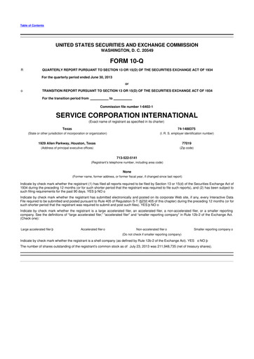 Miniature Service Corporation International
 10-Q Rapport trimestriel 2013 