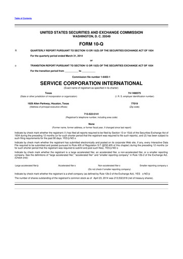 Miniature Service Corporation International
 10-Q Rapport trimestriel 2014 