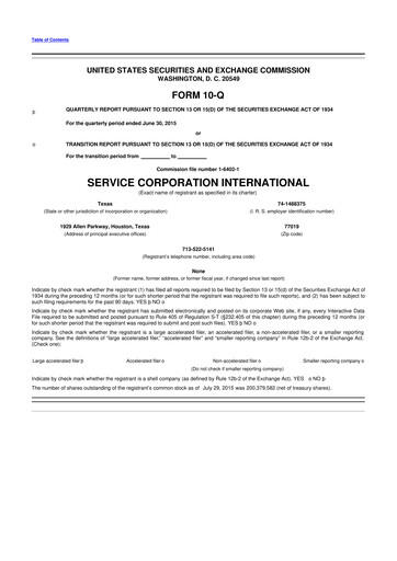 Miniature Service Corporation International
 10-Q Rapport trimestriel 2015 