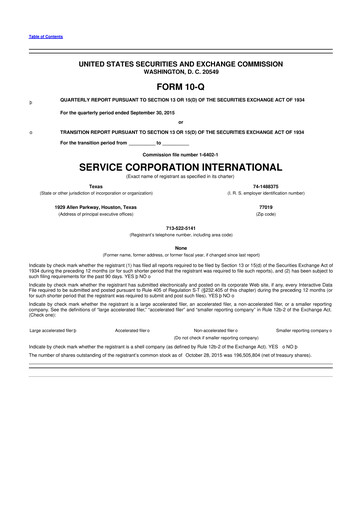 Miniature Service Corporation International
 10-Q Rapport trimestriel 2015 