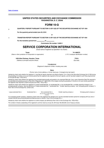 Miniature Service Corporation International
 10-Q Rapport trimestriel 2018 