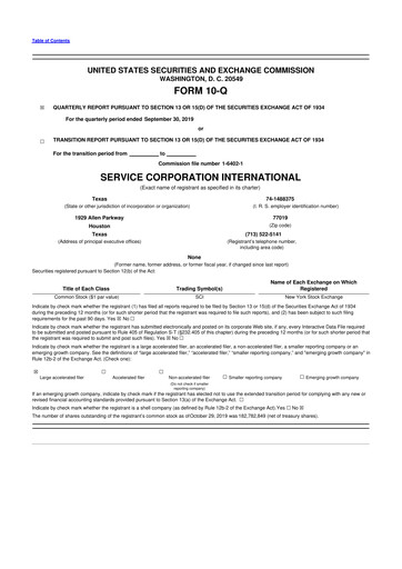 Miniature Service Corporation International
 10-Q Rapport trimestriel 2019 