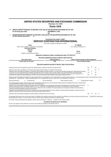 Vorschaubild Service Corporation International
 10-K Jahresbericht 