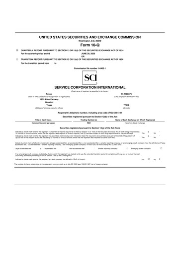 Vorschaubild Service Corporation International
 10-Q Quartalsbericht 2026 