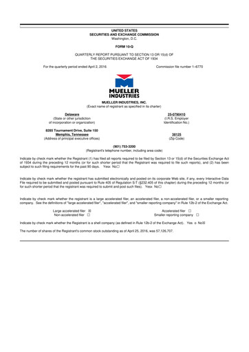 Thumbnail Mueller Industries
 10-Q Quarterly Report FY2016 