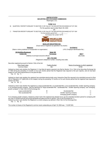 Thumbnail Mueller Industries
 10-Q Quarterly Report FY2024 