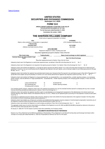 Thumbnail Sherwin-Williams 10-K Annual Report 2025