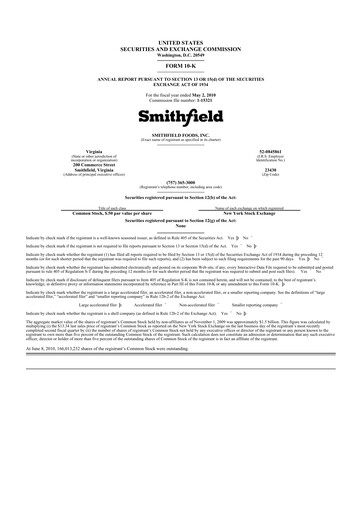 Thumbnail Smithfield Foods 10-K Annual Report 