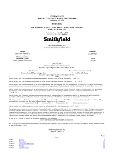 Thumbnail Smithfield Foods 10-K Annual Report 2011