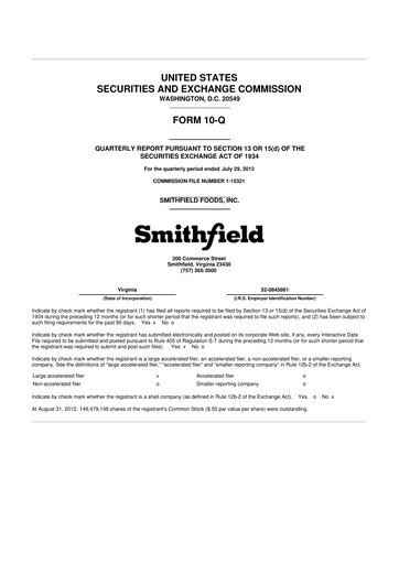 Thumbnail Smithfield Foods 10-Q Quarterly Report FY2013 