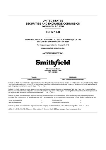 Thumbnail Smithfield Foods 10-Q Quarterly Report FY2013 