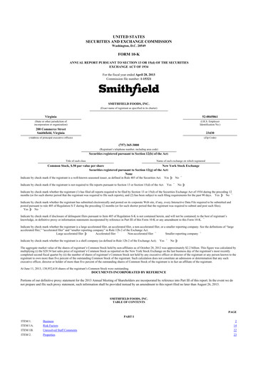 Thumbnail Smithfield Foods 10-K Annual Report 2013
