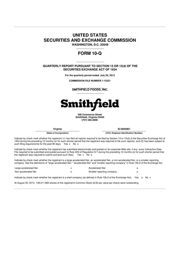 Thumbnail Smithfield Foods 10-Q Quarterly Report FY2014 