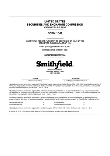 Thumbnail Smithfield Foods 10-Q Quarterly Report FY2015 