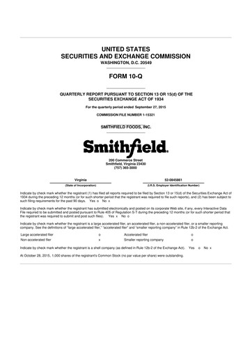 Thumbnail Smithfield Foods 10-Q Quarterly Report FY2015 
