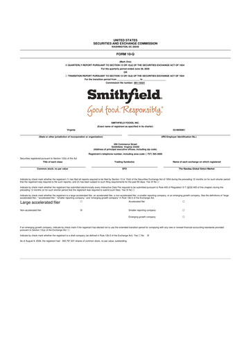 Thumbnail Smithfield Foods 10-Q Quarterly Report FY2026 
