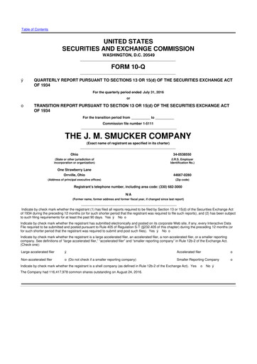 Thumbnail J.M. Smucker Company 10-Q Quarterly Report FY2017 