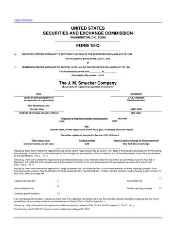 Thumbnail J.M. Smucker Company 10-Q Quarterly Report FY2020 