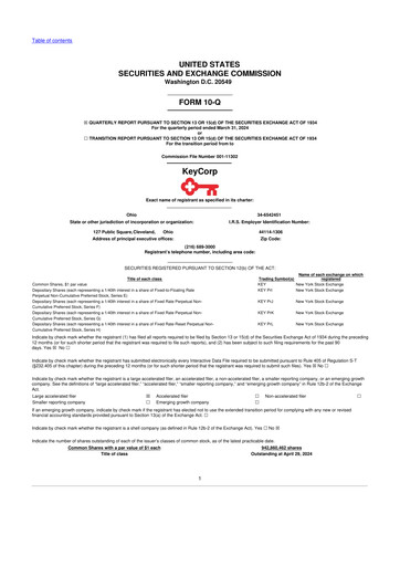 Miniature KeyCorp (KeyBank) 10-Q Rapport trimestriel 2024 