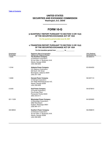 Thumbnail Southern Company 10-Q Quarterly Report FY 