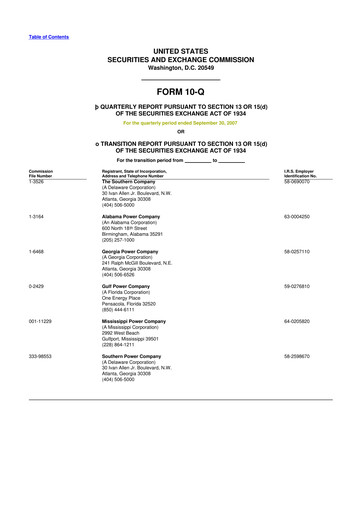 Thumbnail Southern Company 10-Q Quarterly Report FY 