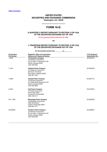 Thumbnail Southern Company 10-Q Quarterly Report FY 