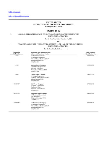 Vorschaubild Southern Company 10-K Jahresbericht 2011