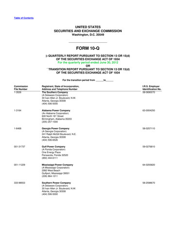 Thumbnail Southern Company 10-Q Quarterly Report FY2012 