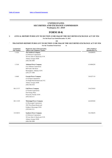 Vorschaubild Southern Company 10-K Jahresbericht 2012