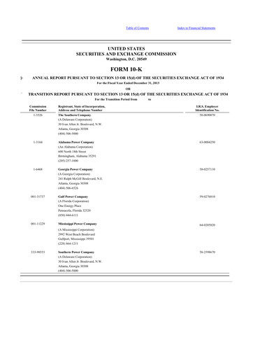 Vorschaubild Southern Company 10-K Jahresbericht 2013